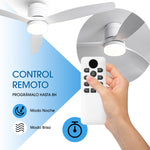 Ventilador de techo silencioso de 30 W Ø132 cm con luz LED