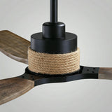 Ventilador de techo Louise negro mate Ø142 cm con luz LED y aspas de madera maciza 100%