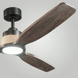 Ventilador de techo Louise negro mate Ø142 cm con luz LED y aspas de madera maciza 100%