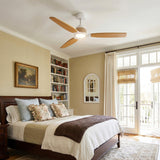 Ventilador de techo Louise blanco y madera natural Ø142 cm con aspas 100% de madera maciza