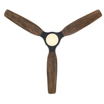 Ventilador de techo Louise negro mate Ø142 cm con luz LED y aspas de madera maciza 100%