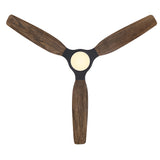 Ventilador de techo Louise negro mate Ø142 cm con luz LED y aspas de madera maciza 100%
