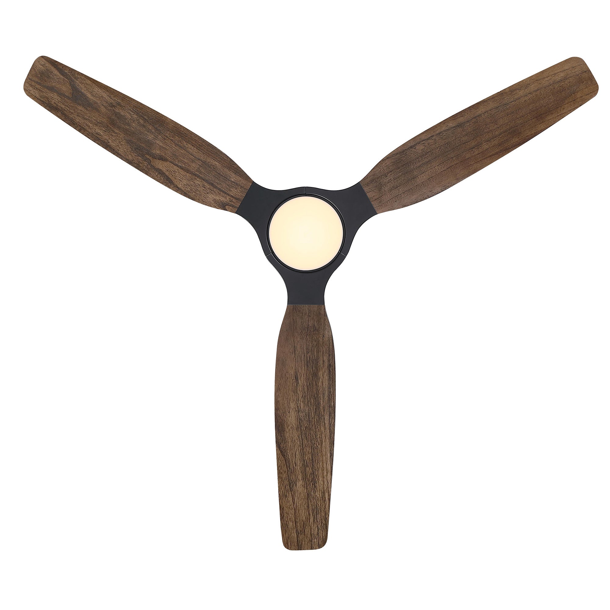 Ventilador de techo Louise negro mate Ø142 cm con luz LED y aspas de madera maciza 100%