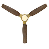 Ventilador de techo Louise Soft Brass Flush Ø142 cm con aspas de madera maciza 100% 