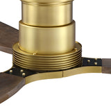 Ventilador de techo Louise Soft Brass Flush Ø142 cm con aspas de madera maciza 100% 