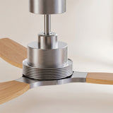 Ventilador de techo Louise níquel cepillado y madera natural Ø142 cm con aspas 100% de madera maciza