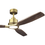 Ventilador de techo Louise de latón suave Ø142 cm con luz LED y aspas de madera maciza 100%