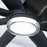 Ventilador de techo inteligente moderno Daugava de Ø183 cm con montaje en varilla y luz LED