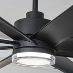 Ventilador de techo inteligente moderno Daugava de Ø183 cm con montaje en varilla y luz LED