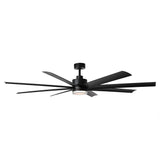Ventilador de techo inteligente moderno Daugava de Ø183 cm con montaje en varilla y luz LED