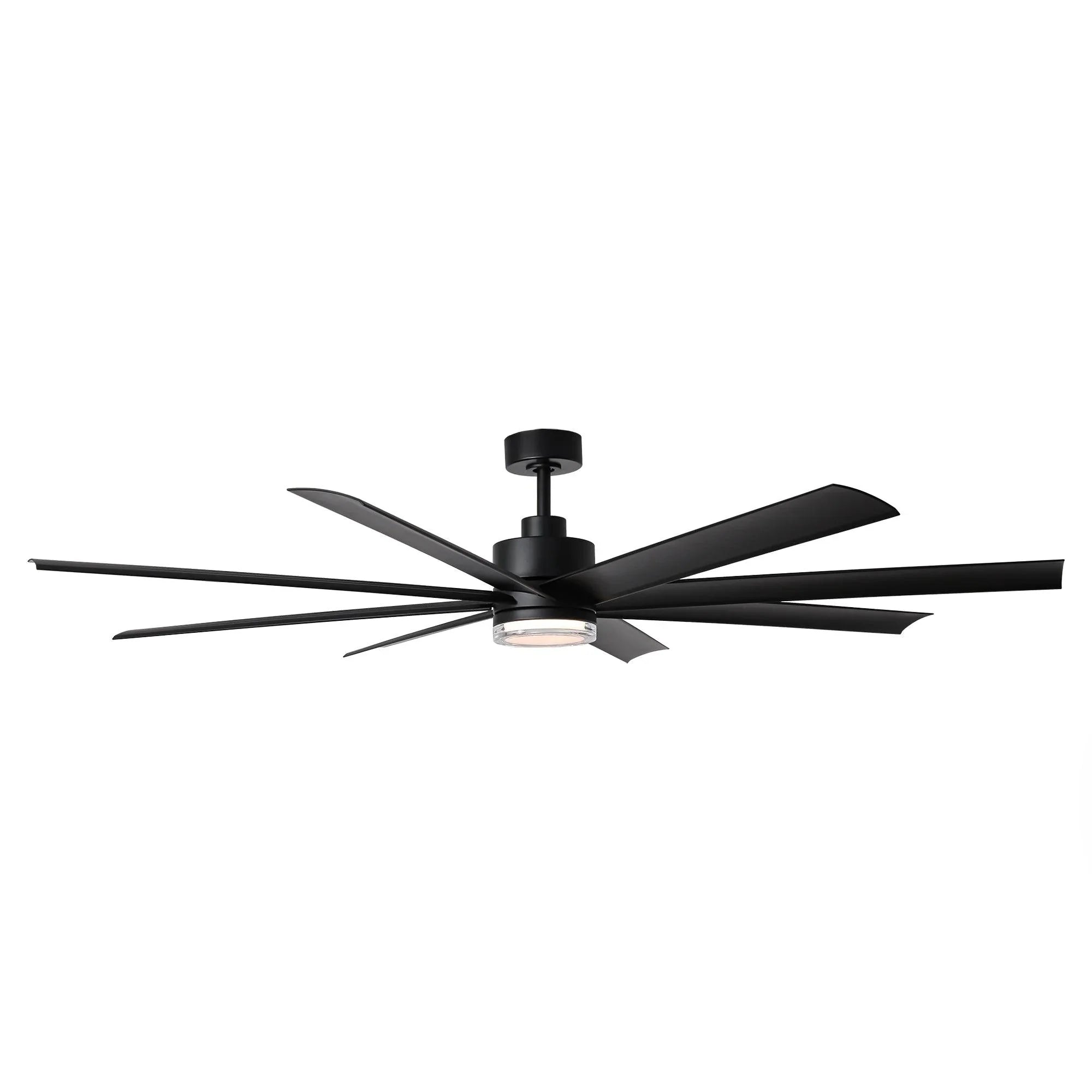 Ventilador de techo inteligente moderno Daugava de Ø183 cm con montaje en varilla y luz LED