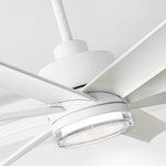 Ventilador de techo inteligente moderno Daugava de Ø183 cm con montaje en varilla y luz LED