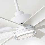 Ventilador de techo inteligente moderno Daugava de Ø183 cm con montaje en varilla y luz LED