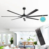 Ventilador de techo HVLS Padus de Ø213 cm / Ø254 cm con luz LED y mando a distancia