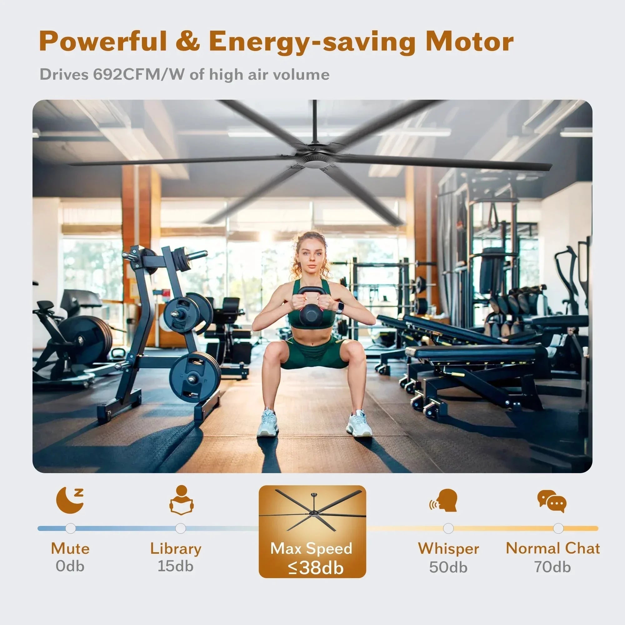 Ventilador de techo industrial HVLS Jupiter de Ø305 cm de aluminio extragrande con mando a distancia