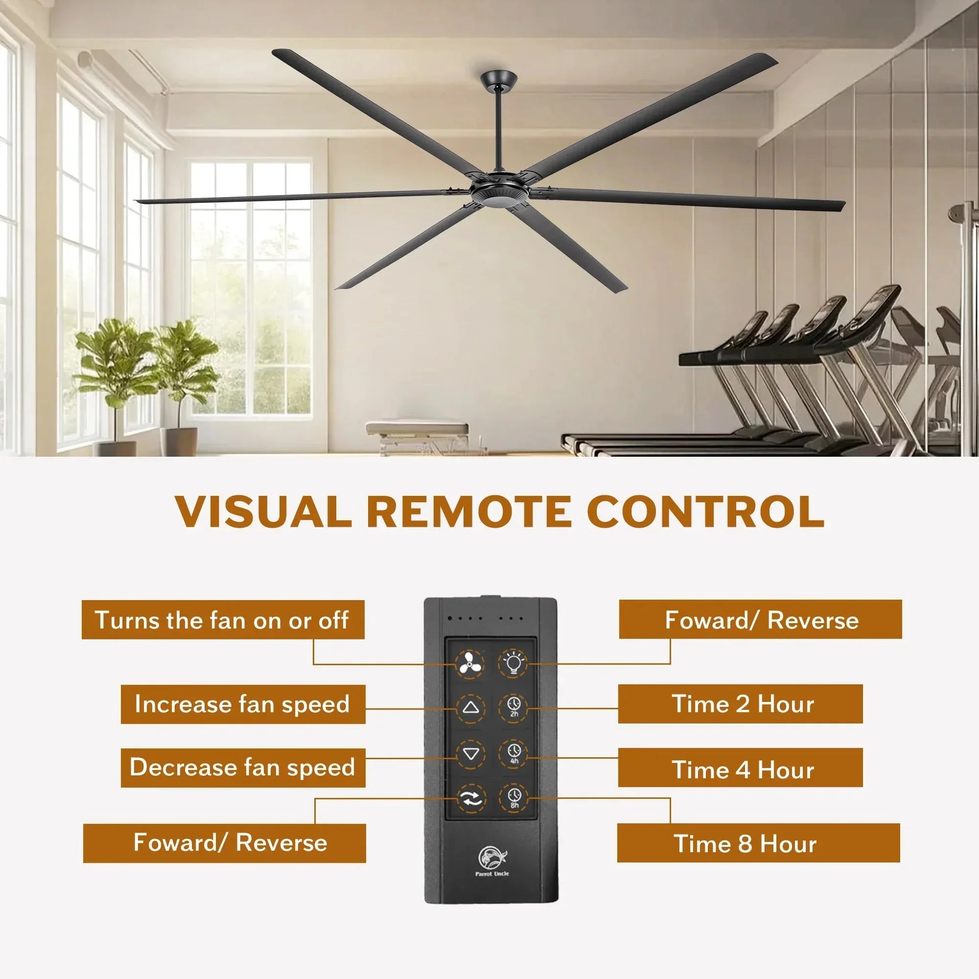 Ventilador de techo industrial HVLS Jupiter de Ø305 cm de aluminio extragrande con mando a distancia