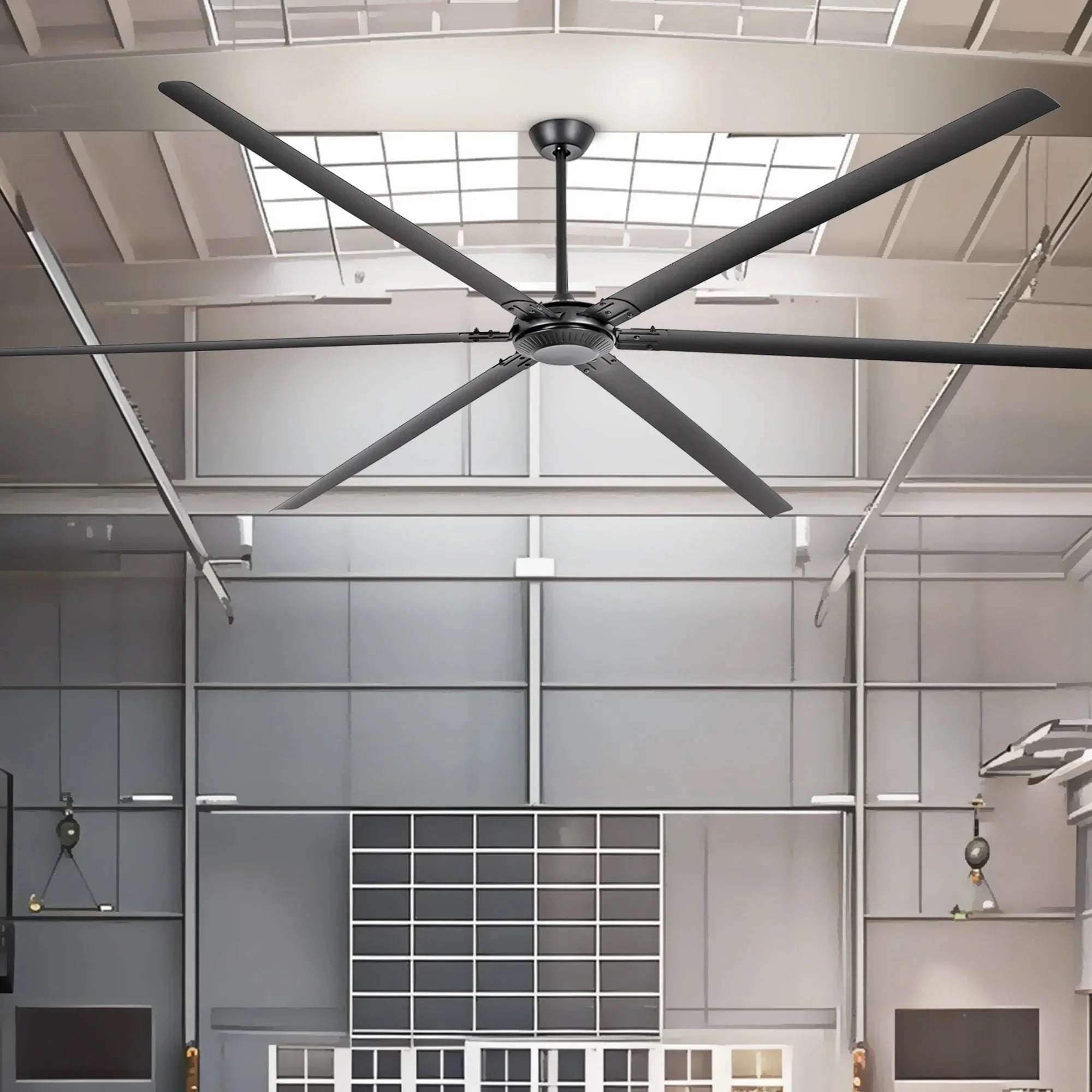 Ventilador de techo industrial HVLS Jupiter de Ø305 cm de aluminio extragrande con mando a distancia