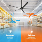 Ventilador de techo Winni totalmente de aluminio de Ø189 cm / Ø213 cm con 5 aspas IPX4 con mando a distancia