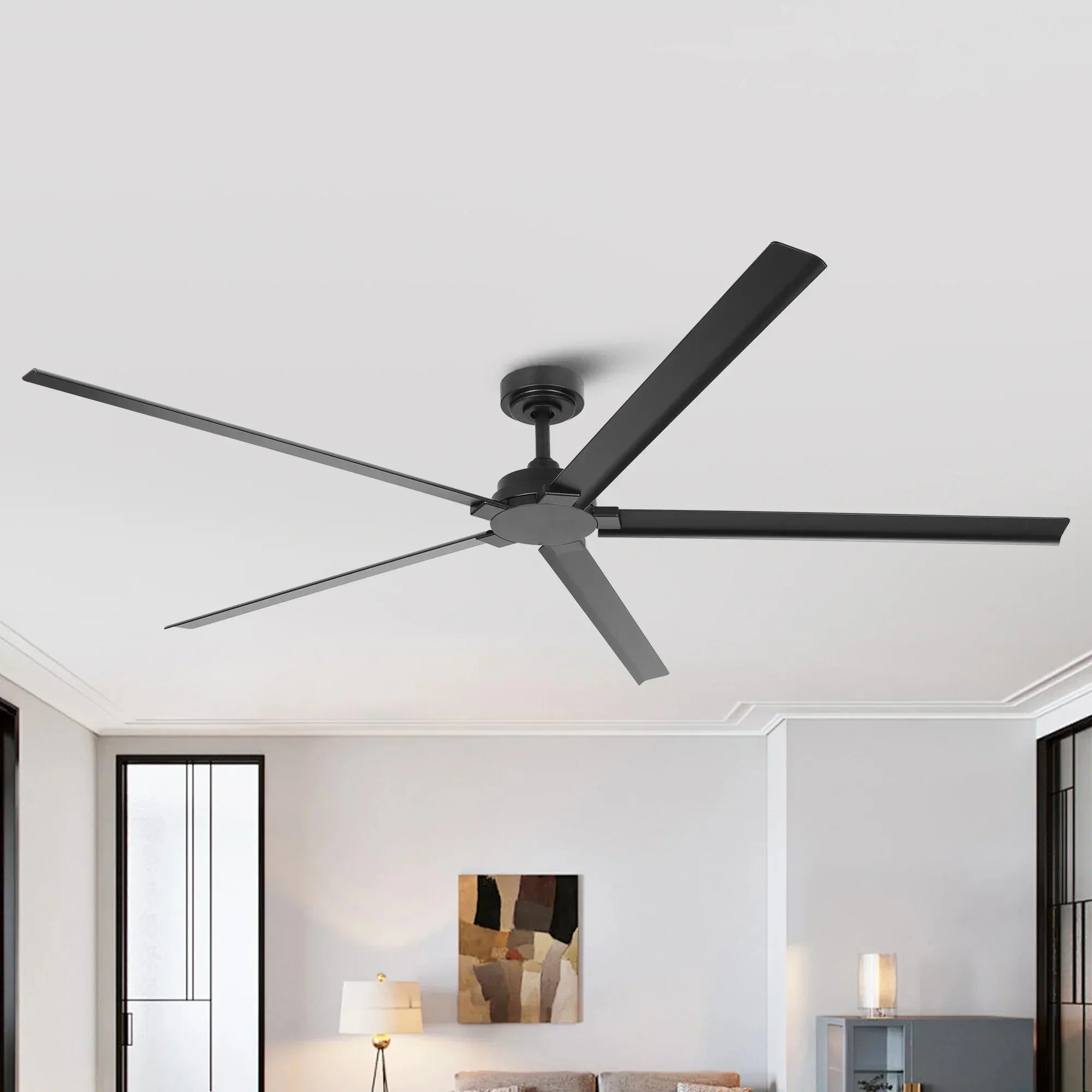 Ventilador de techo Winni totalmente de aluminio de Ø189 cm / Ø213 cm con 5 aspas IPX4 con mando a distancia
