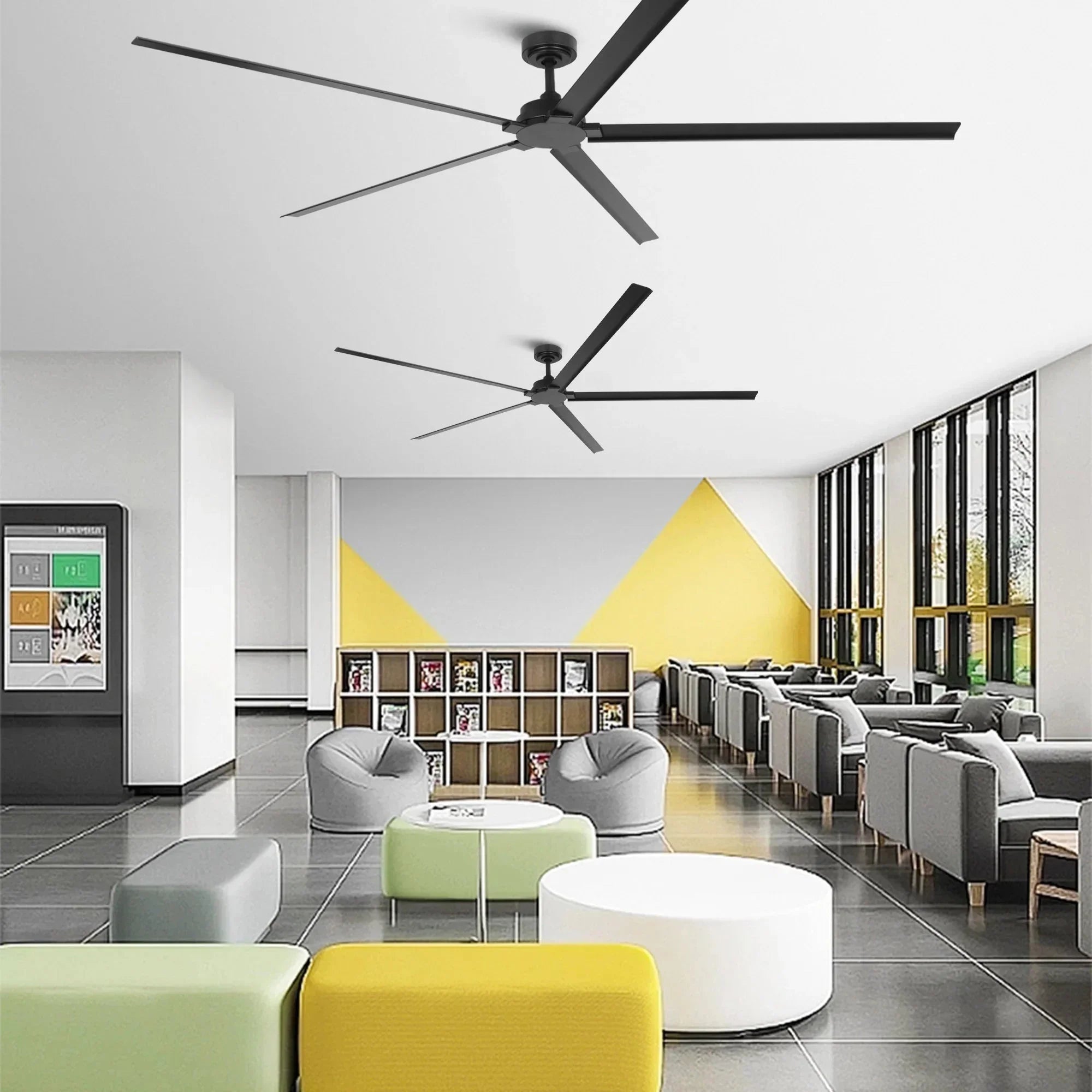Ventilador de techo Winni totalmente de aluminio de Ø189 cm / Ø213 cm con 5 aspas IPX4 con mando a distancia