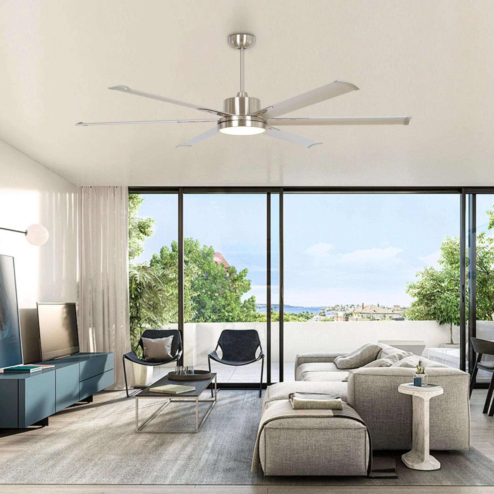 Freda Ø165cm Motor DC Ventilador de techo moderno con luz LED y mando a distancia