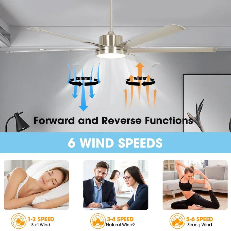 Freda Ø165cm Motor DC Ventilador de techo moderno con luz LED y mando a distancia