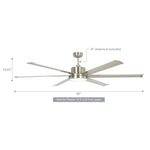 Freda Ø165cm Motor DC Ventilador de techo moderno con luz LED y mando a distancia