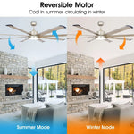 Ventilador de techo Bankston Modern de 189 cm (72") con acabado en níquel satinado, montaje con varilla Motor DC, iluminación LED y mando a distancia