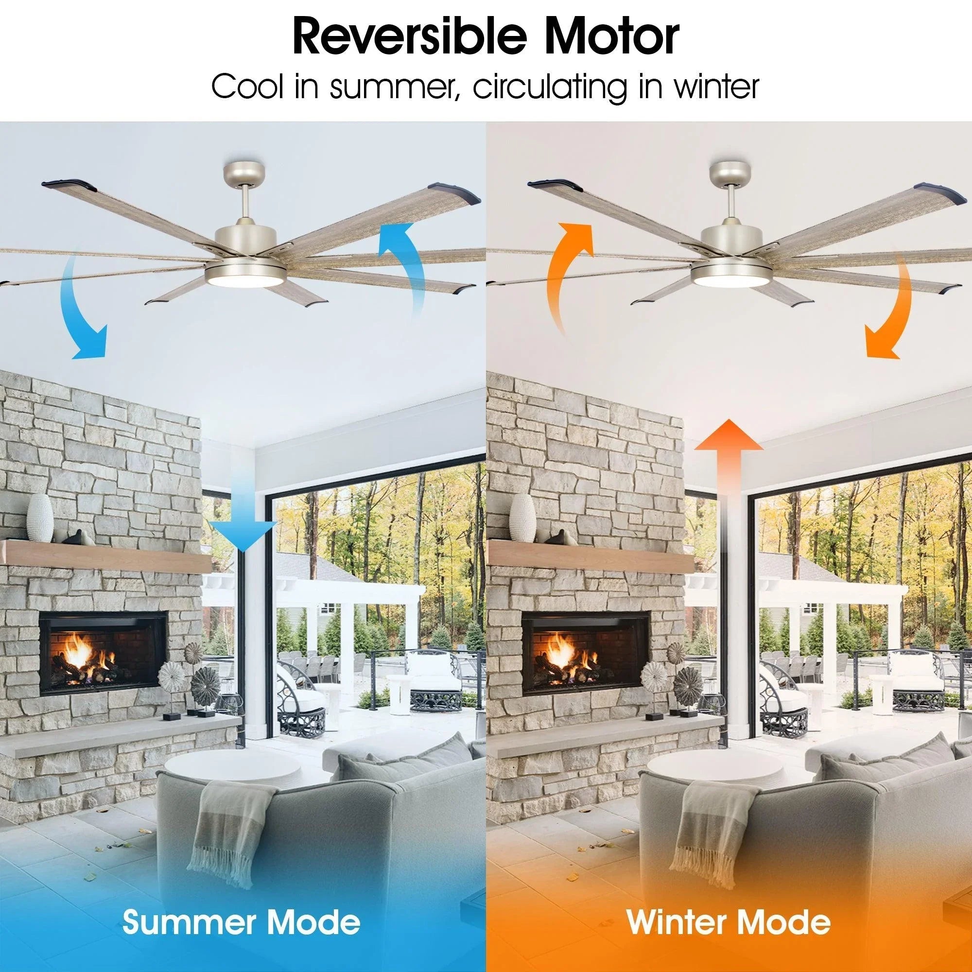 Ventilador de techo Bankston Modern de 189 cm (72") con acabado en níquel satinado, montaje con varilla Motor DC, iluminación LED y mando a distancia
