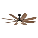 Ventilador de techo con luz Antone Ø152 cm de 8 aspas de madera Motor DC