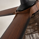 Ventilador de techo Calma Ø152 cm con luz de ratán