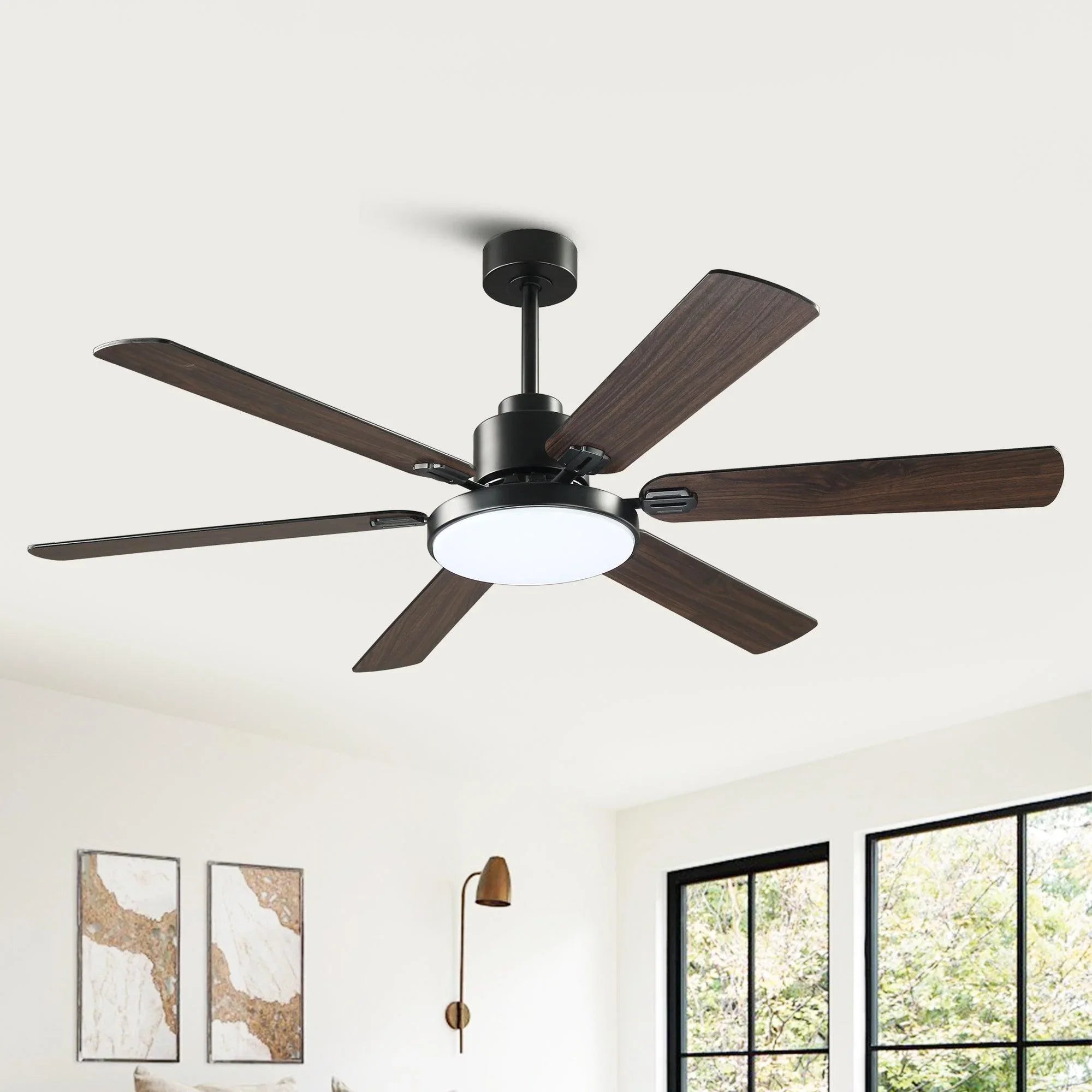 Ventilador de techo reversible de Ø152 cm Motor DC con iluminación y mando a distancia
