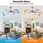 Ventilador de techo moderno Lucknow de 152 cm (60") con iluminación y mando a distancia