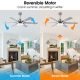 Ventilador de techo moderno Lucknow de 152 cm (60") con iluminación y mando a distancia