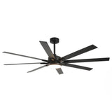 Ventilador de techo moderno Teresa de 165 cm con aspas de doble cara con mando a distancia y luz LED