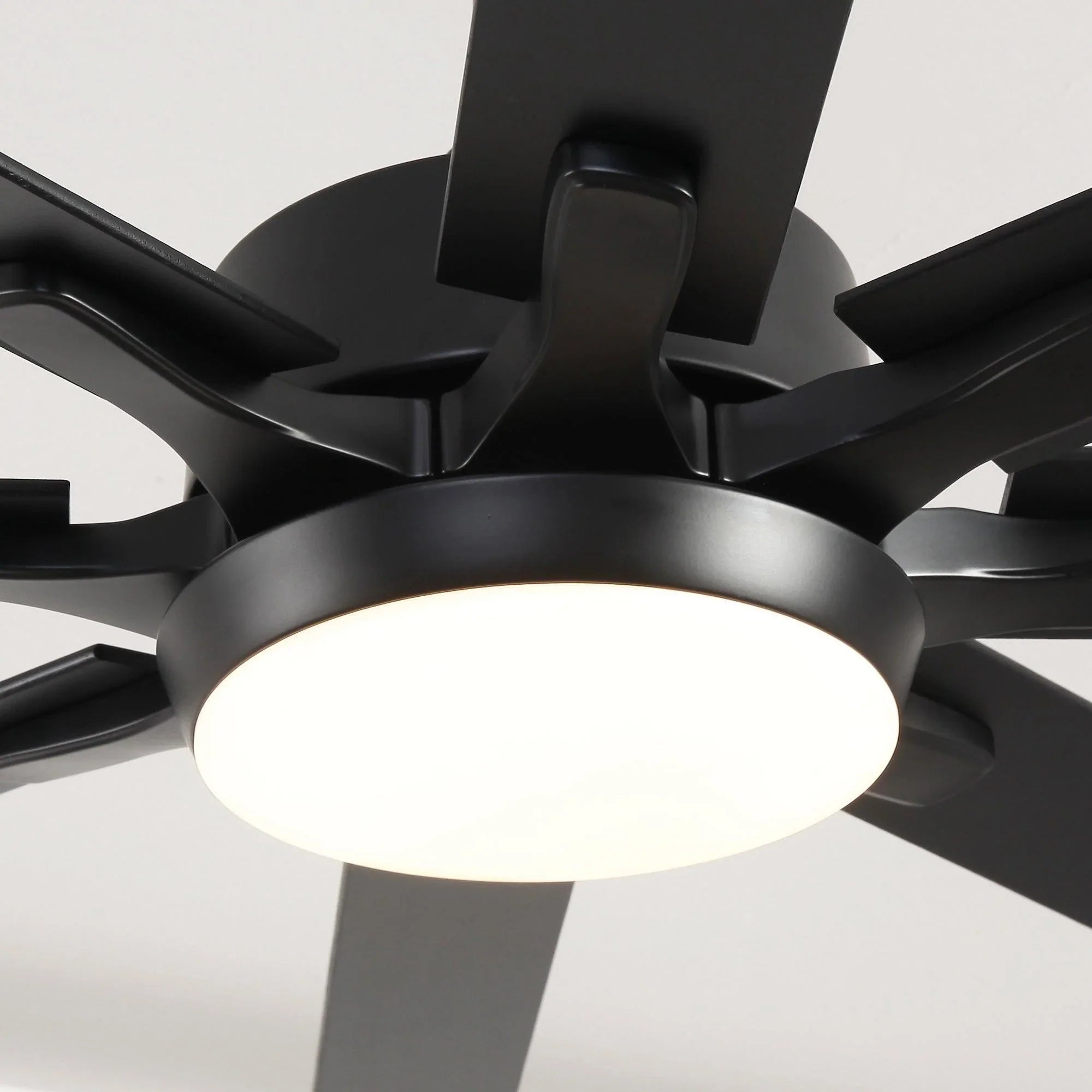 Ventilador de techo moderno Teresa de 165 cm con aspas de doble cara con mando a distancia y luz LED