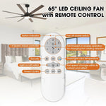 Ventilador de techo moderno Teresa de 165 cm con aspas de doble cara con mando a distancia y luz LED