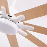 Ventilador de techo moderno Teresa de 165 cm con aspas de doble cara con mando a distancia y luz LED