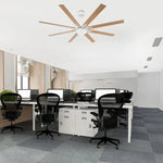 Ventilador de techo moderno Teresa de 165 cm con aspas de doble cara con mando a distancia y luz LED