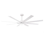 Ventilador de techo moderno Teresa de 165 cm con aspas de doble cara con mando a distancia y luz LED