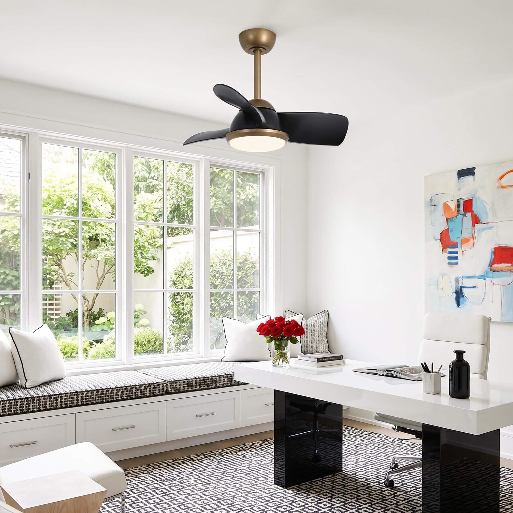 Ventilador de techo silencioso Colla Ø76 cm con luz LED