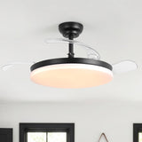 Ventilador de techo Cielo motor DC ultrasilencioso negro de Ø100 cm con 3 aspas retráctiles y luz LED