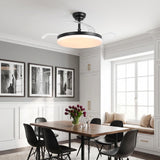 Ventilador de techo Cielo motor DC ultrasilencioso negro de Ø100 cm con 3 aspas retráctiles y luz LED