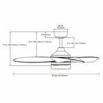 Ventilador de techo MAXI Ø132 cm silencioso con luz LED DC 40W