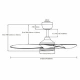 Ventilador de techo MAXI Ø132 cm silencioso con luz LED DC 40W