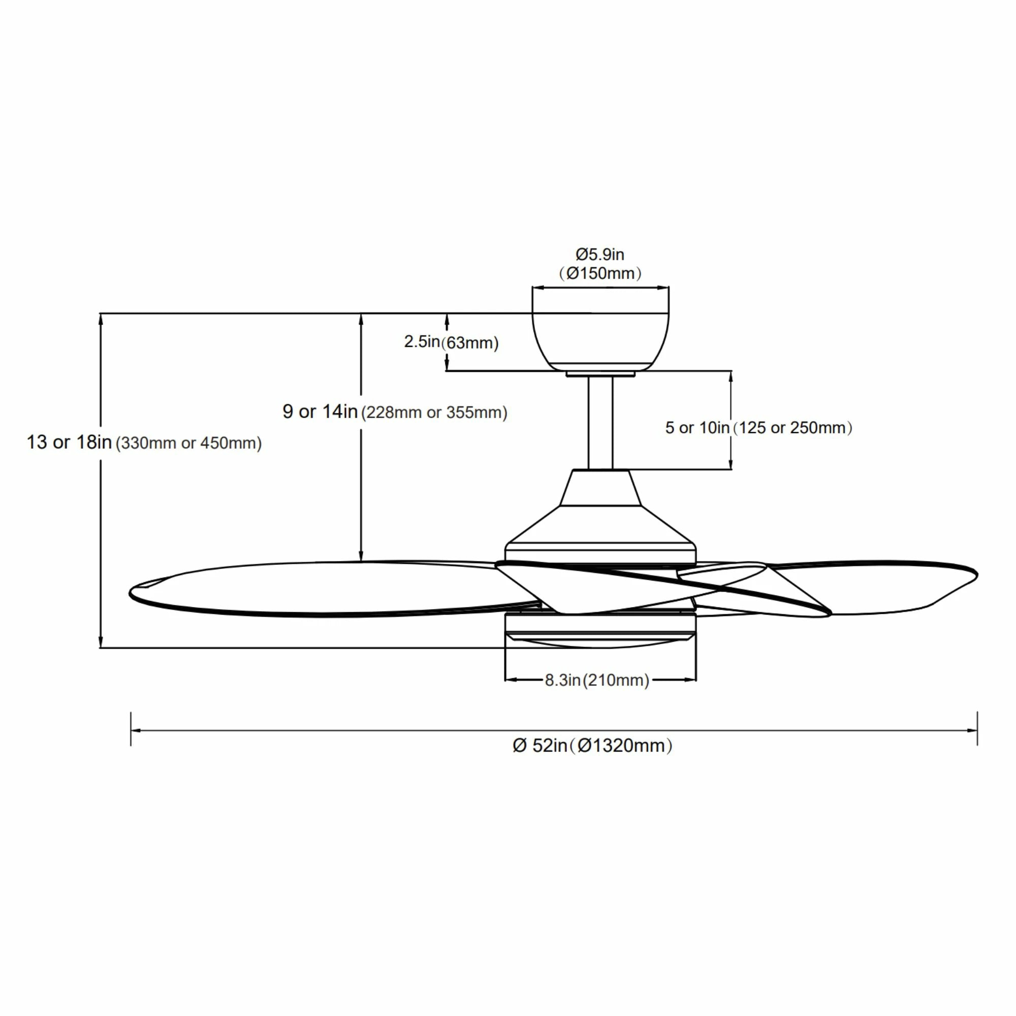 Ventilador de techo MAXI Ø132 cm silencioso con luz LED DC 40W