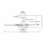Ventilador de techo silencioso Ella en blanco de Ø106 cm con 5 aspas y luz LED