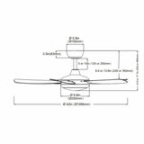 Ventilador de techo silencioso Ella en blanco de Ø106 cm con 5 aspas y luz LED