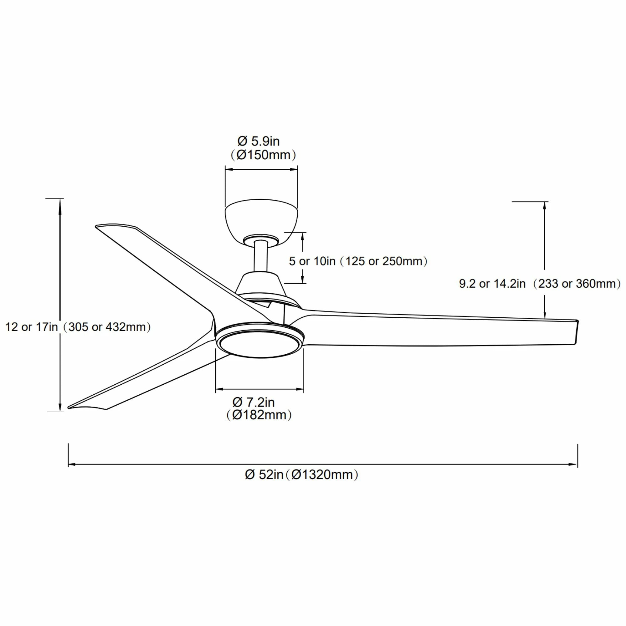 Ventilador de techo silencioso Taran de Ø132 cm con luz LED