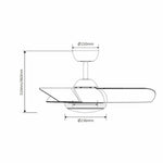 Ventilador de techo silencioso Colla Ø76 cm con luz LED
